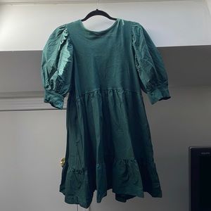 Zara Green Puffy Sleeve Dress / M